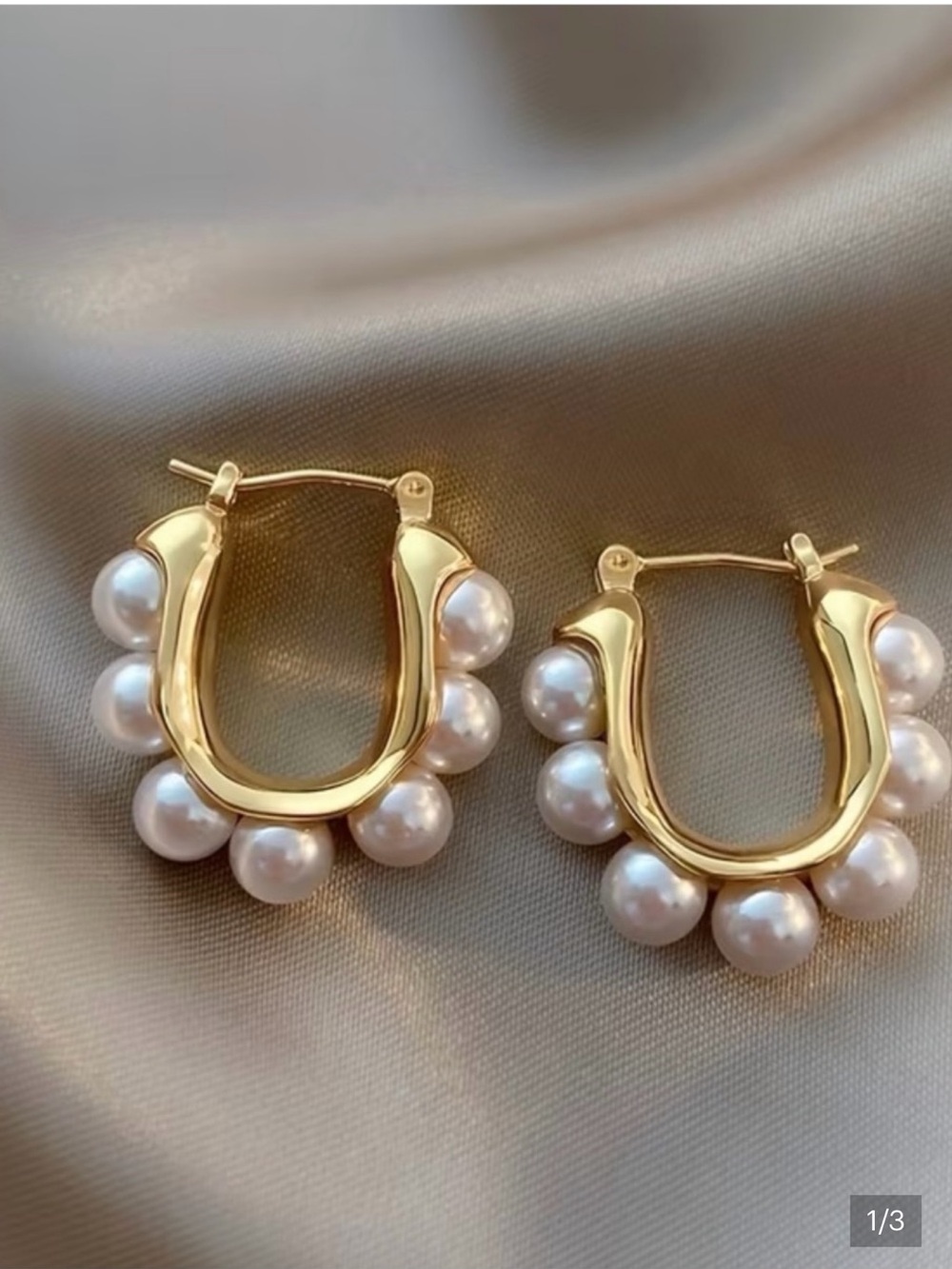 Gold Pearl Hoop Earrings - Elegant Women's Jewelry